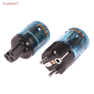 [EruditerT] อะแดปเตอร์ซ็อกเก็ตเชื่อมต่อพาวเวอร์ซัพพลาย P-037 C-037 EU C-037 IEC ตัวผู้ ตัวเมีย HIFI-End 1 ชิ้น [ใหม่]