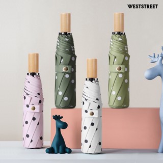 Weststreet ร่มกันแดด พิมพ์ลายจุด กันน้ํา กันลม พับได้