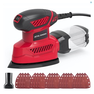 Detail Sander 13500RPM เครื่องขัดกระดาษทรายไฟฟ้า ขนาดกะทัดรัด 20 ชิ้น พอร์ตเก็บฝุ่น เชื่อมต่อกับท่อเชื่อมต่อเครื่องดูดฝุ่น สําหรับพื้นที่แคบ ๆ ตกแต่ง DIY