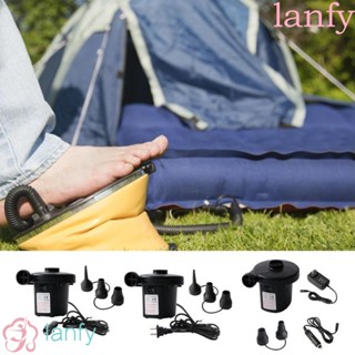 Lanfy เครื่องปั๊มลมไฟฟ้า อเนกประสงค์ ขนาดเล็ก ปลั๊ก EU UK US 45W DC 12v สีดํา สําหรับรถยนต์ เรือ