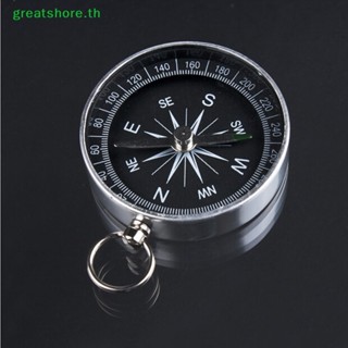 Greatshore เข็มทิศนําทาง แบบพกพา ขนาดเล็ก สีเงิน สําหรับตั้งแคมป์ เดินป่า กีฬากลางแจ้ง