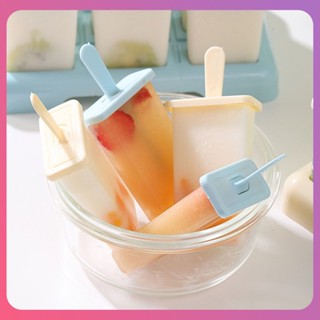 Creative 4 Grids Popsicle Moulds Household Ice Cream Mould Make Popsicle Ice Cream Popsicle Mold Homemade Food Grade Old Popsicle Ice Cube Ice Tray Mould [COD]