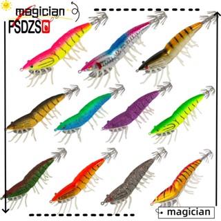 MAGIC Simulation Squid Hook 75mm/12g 90mm/21g Fishing Tackle Octopus Bait Lead Sinker Lifelike Soft foot Luminous Wood Shrimp Lures