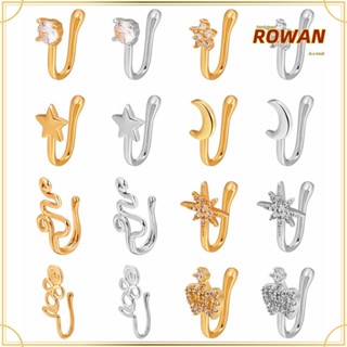 Rowans แหวนคลิปหนีบจมูกปลอม แบบหนีบ แฟชั่นสไตล์แอฟริกัน