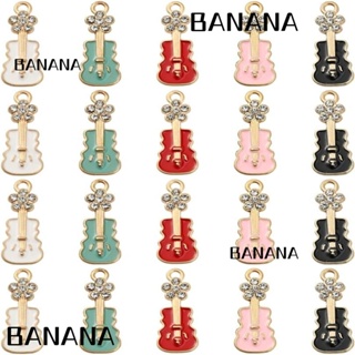 Banana1 จี้เครื่องดนตรี กีตาร์ อัลลอย 9*22 มม. ประดับพลอยเทียม หลากสี 50 ชิ้น