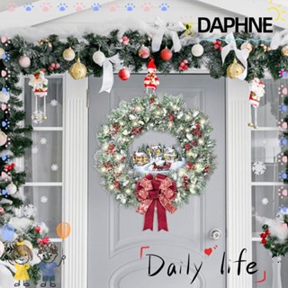 Daphne สติกเกอร์พวงมาลัยคริสต์มาส กันน้ํา สําหรับตกแต่งกระจก หน้าต่าง ประตูบ้าน