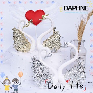 DAPHNE ของตกแต่งเค้ก รูปหงส์ สีเงิน สีทอง DIY สําหรับงานแต่งงาน วันวาเลนไทน์