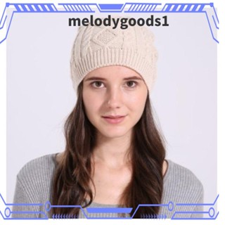 Melodygoods1 หมวกถักไหมพรม ทรงยาว ลายหัวกะโหลก แฟชั่นสําหรับผู้หญิง