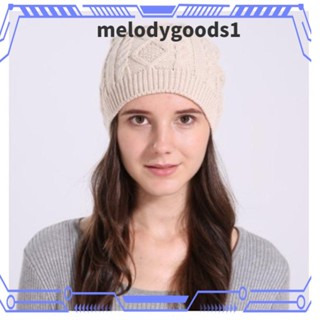 Melodygoods1 หมวกถักไหมพรม ทรงยาว ลายหัวกะโหลก แฟชั่นสําหรับผู้หญิง