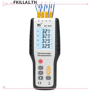 Faccfki เทอร์โมคัปเปิล ชนิด K 200°ค ~ 1372°C (-328°F ~ 2501°F) เทอร์โมมิเตอร์ดิจิทัล หน้าจอ LCD 4 ช่อง ทดสอบอุณหภูมิอุตสาหกรรม