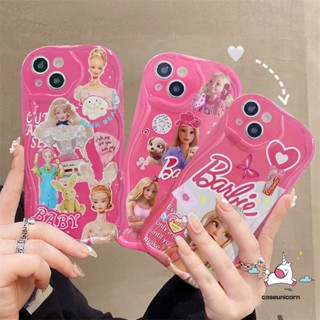 เคสโทรศัพท์มือถือ แบบนิ่ม ลายการ์ตูนบาร์บี้ 3D ขอบโค้ง สีแดงกุหลาบ สําหรับ Infinix Hot 30i 12 20 11 10 30 9 8 Play Smart 6Plus 5 7 6 Hot 10Lite 9 8 Note 12 G96