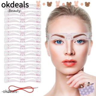 OKDEALS สติกเกอร์เขียนคิ้ว ลายฉลุ ใช้ซ้ําได้