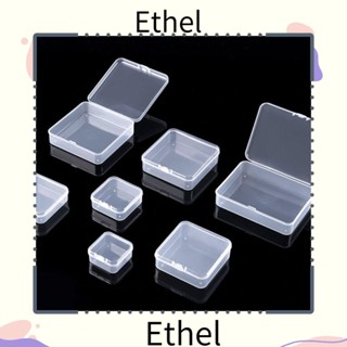 Ethel1 กล่องพลาสติกใส ทรงสี่เหลี่ยม แบบพกพา ทนทาน สําหรับใส่เครื่องประดับ ลูกปัด ตกปลา