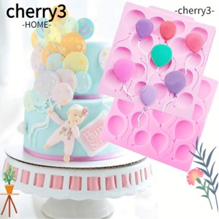 CHERRY3 แม่พิมพ์ซิลิโคน รูปลูกโป่ง หมี 3d สีชมพู สําหรับตกแต่งเค้ก ช็อคโกแลต ฟองดองท์ สบู่ ขนาด 10*10*0.8 ซม.