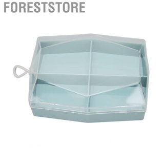 Foreststore Puff Storage Box  4 Grid Makeup Portable for Wedding Party Stud Earrings