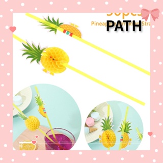 PATH หลอดดูดน้ํา ลายสับปะรด สําหรับตกแต่งสระว่ายน้ํา งานแต่งงาน 50 ชิ้น