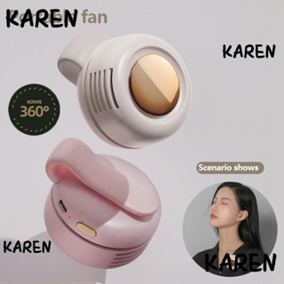 Karen พัดลมไฟฟ้า ขนาดเล็ก แฮนด์ฟรี ชาร์จ USB แฟชั่นฤดูร้อน