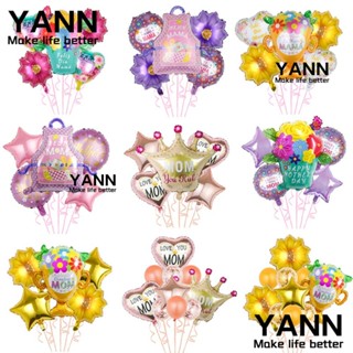 YANN1 ชุดลูกโป่งฟอยล์ ลายหัวใจ Love Feliz Dia Happy MotherS Day สําหรับตกแต่งปาร์ตี้