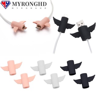 Myronghd 2 ชิ้น / เซต ตัวป้องกันสายเคเบิล แบบนุ่ม ออแกไนเซอร์ ที่ใส่ USB