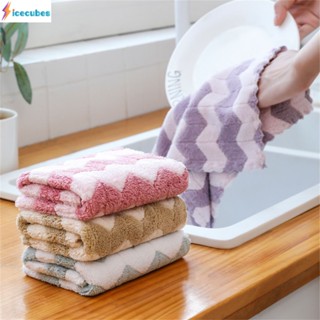 ทำความสะอาดห้องครัว Coral Fleece Polyester Brocade อัพเกรดใหม่ถ่านไม้ไผ่ไฟเบอร์หนาผ้าขนหนูจาน Ultrasonic Small Square Towel Cloth ICECUBES