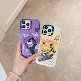 เคสแข็ง เคสไอโฟน iPhone 14 Pro Max iPhone 13 Pro Max iPhone 12 Pro Max iPhone 11 Cartoon โปเกมอน Pokemon Pikachu ปิกาจู &amp; เจงการ์ Gengar Hard Case