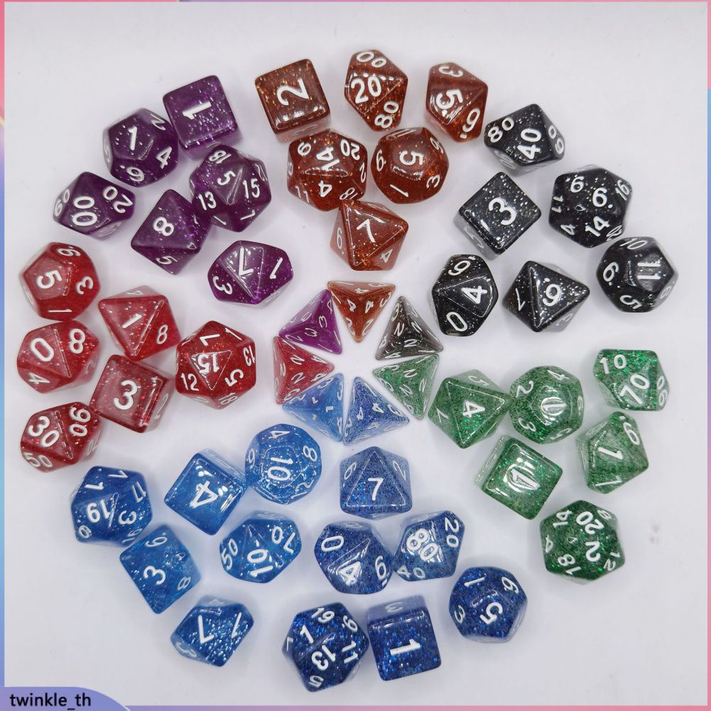 7 ชิ้น/เซ็ต Amazing Galaxy Polyhedral Dice For Dungeons Dragons D20 D12 D10 D8 D6 D4 Games (twinkle.