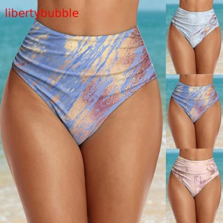 【libertybubbler】กางเกงว่ายน้ํา บิกินี่ เอวสูง สไตล์เรโทร สําหรับผู้หญิง