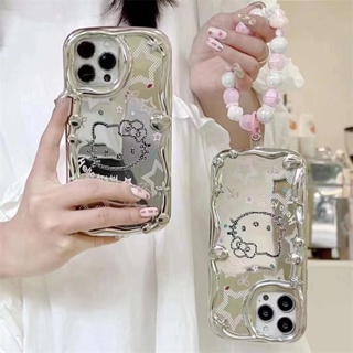 iPhone X XS XR XSMax 11 11ProMax 12 12ProMax 13 13ProMax 14 14Plus 14Pro 14ProMax Phone Case Kitty With Bracelet TPU Soft Cover