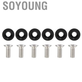 Soyoung M8 Black Gasket Fender Bumper Washer  6Pcs Universal Spacers Car Motorcycle Modified Front Rear Decora