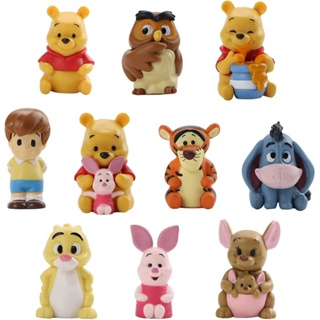 ตุ๊กตาฟิกเกอร์ Winnie the Pooh ขนาดเล็ก สําหรับตกแต่งบ้าน ออฟฟิศ 10 ชิ้น