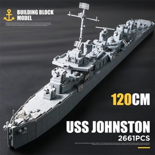 Ww2 บล็อคตัวต่อเลโก้ รูปเรือรบ USS Johnston Destroyer Fighter Navy Military Bricks ของเล่นสําหรับเด็ก