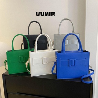 UUMIR กระเป๋าสะพายไหล่ กระเป๋าถือ หนัง Pu ความจุสูง สีพื้น สําหรับสตรี