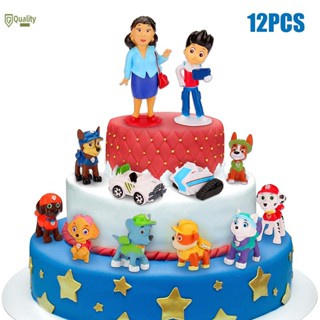 โมเดลฟิกเกอร์ PVC รูปการ์ตูนสุนัขกู้ภัย Paw Patrol ของเล่นสําหรับเด็ก 12 ชิ้น ต่อชุด