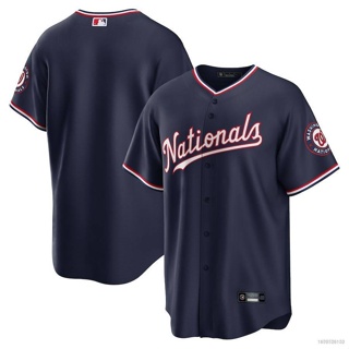 เสื้อคาร์ดิแกนเบสบอล แขนสั้น ลาย HQ7 MLB Washington Nationals พลัสไซซ์ QH7 2023