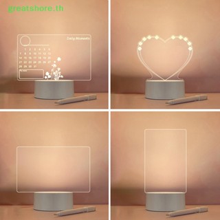 Greatshore บอร์ดข้อความ Led USB พร้อมปากกา โคมไฟกลางคืน DIY