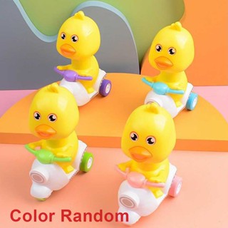 Cartoon Kids Toy Press Duck Toy Motorcycle Toy Child Kid Gift Motorcycle Model Pull Back Inertia Toys Eco-friendly Anti-Collision Material Yellow Duck for Baby