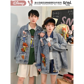 นิคจูดี้ ซูโทเปีย ลิขสิทธิ์แท้ Judy Nick Zootopia Denim Jacket Spring New Lovers Outfit Loose Top เสื้อแจ็คเก็ตยีนส์