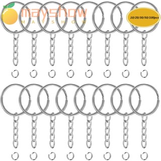 Mayshow 10/20/30/50/100 ชิ้น พวงกุญแจผู้หญิง ผู้ชาย DIY แหวนแยก ทนทาน