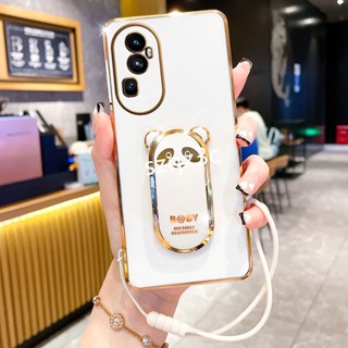 เคสโทรศัพท์มือถือ ซิลิโคน กันกระแทก ลายหมีน่ารัก พร้อมสายคล้องมือ สําหรับ OPPO Reno10 Pro+ Reno 10 Pro Plus 5G A78 NFC A98 A58 4G