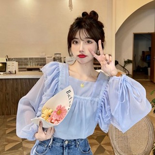เสื้อเชิ้ต คอสี่เหลี่ยม ป้องกันแดด แฟชั่นทันสมัย สําหรับผู้หญิง