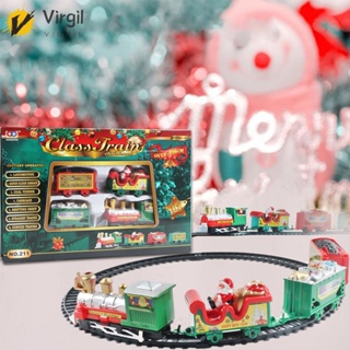 [Virgil.th] ของเล่นรางรถไฟคริสต์มาส ใช้แบตเตอรี่ สําหรับเด็กผู้ชาย และเด็กผู้หญิง