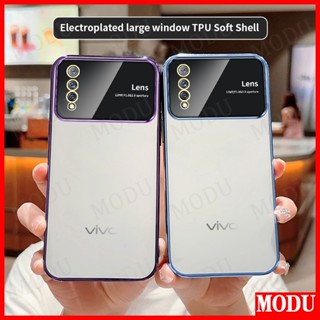 Modu เคส Vivo S7E Y73S ดีลักซ์ ชุบแฟลช ซิลิโคนนิ่ม ฟิล์มป้องกันเลนส์ หน้าจอ เคสโทรศัพท์ เคสกันกระแทก