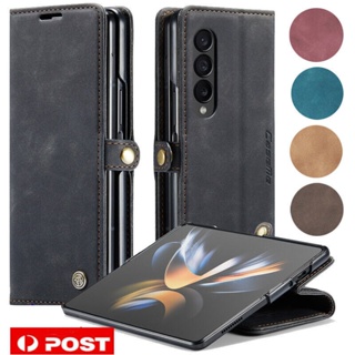 เคสหนัง กันกระแทก พร้อมช่องใส่บัตร สําหรับ Samsung Galaxy Z Fold 5 5G