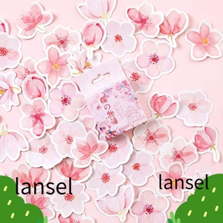 Lansel สติกเกอร์ PVC ลายดอกไม้ มีกาวในตัว สีชมพู สําหรับตกแต่งสมุดภาพ DIY 225 ชิ้น