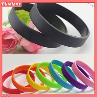 【 Bluelans 】สายรัดข้อมือซิลิโคน สีพื้น แฟชั่น สําหรับเล่นกีฬา 2 ชิ้น