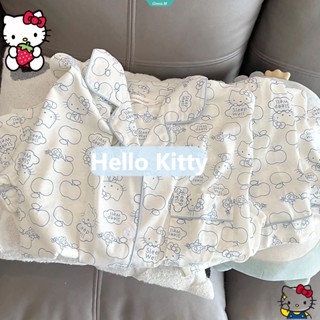 Hello Kitty Sanrio ชุดนอน เสื้อแขนสั้น กางเกงขาสั้น ลายการ์ตูนญี่ปุ่นน่ารัก เรียบง่าย เหมาะกับฤดูร้อน สําหรับเด็กผู้หญิง [GM]