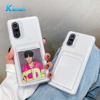 เคสโทรศัพท์มือถือ ซิลิโคนนิ่ม ใส กันกระแทก พร้อมช่องใส่บัตร สําหรับ Xiaomi Redmi POCO F5 C40 M4 M3 F4 X5 X4 X3 GT NFC Pro 4G 5G