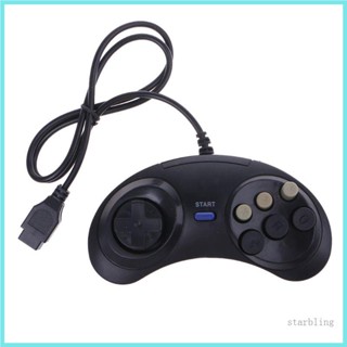 Star เกมแพดควบคุมเกม แบบใช้สาย 6 ปุ่ม สําหรับไดรฟ์ Megadrive MD Genesis