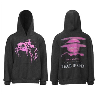 เสื้อกันหนาว มีฮู้ด พิมพ์ลาย FINAL WORLD TOUR FEAR OF GOD สไตล์วินเทจ แฟชั่นสําหรับผู้ชาย และผู้หญิง