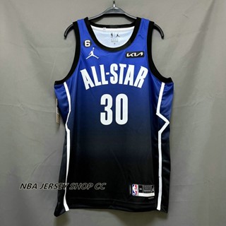 【คุณภาพสูง】ใหม่ ของแท้ NBA All Star Warriors 2023 สีทอง สําหรับผู้ชาย #30 เสื้อกีฬาแขนสั้น ลายทีม Stephenϟcurry Jersey Swingman